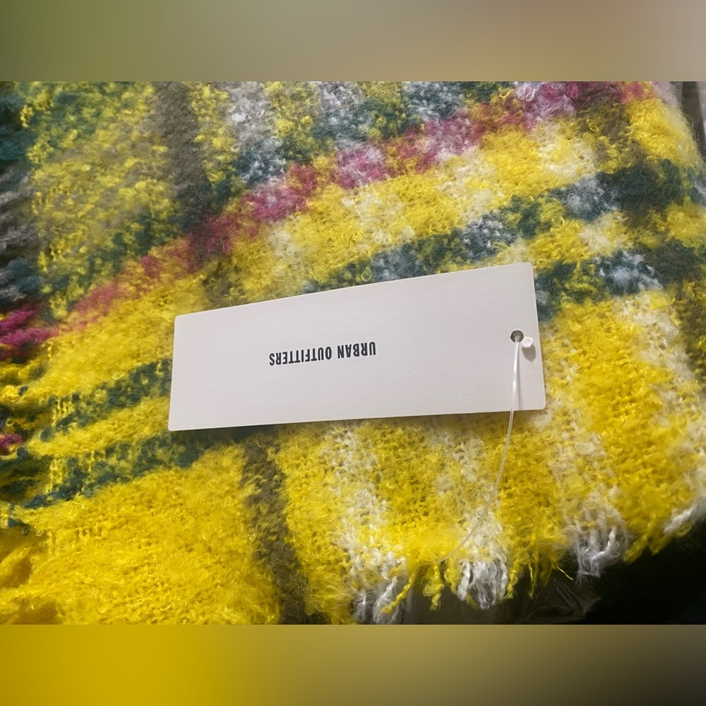 Plaid yellow scarf Urban outfitter